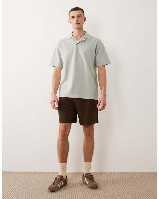 ASOS Natural Essentials Oversized Mid Length Jersey Shorts for men