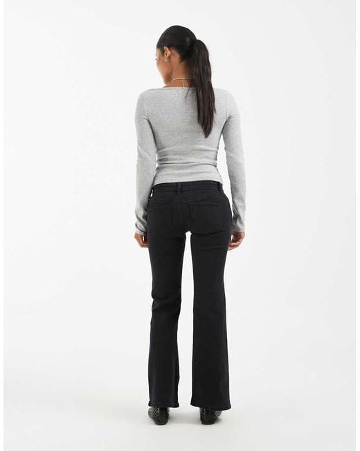 Only Petite White Lola Super Low Waist Flared Jeans