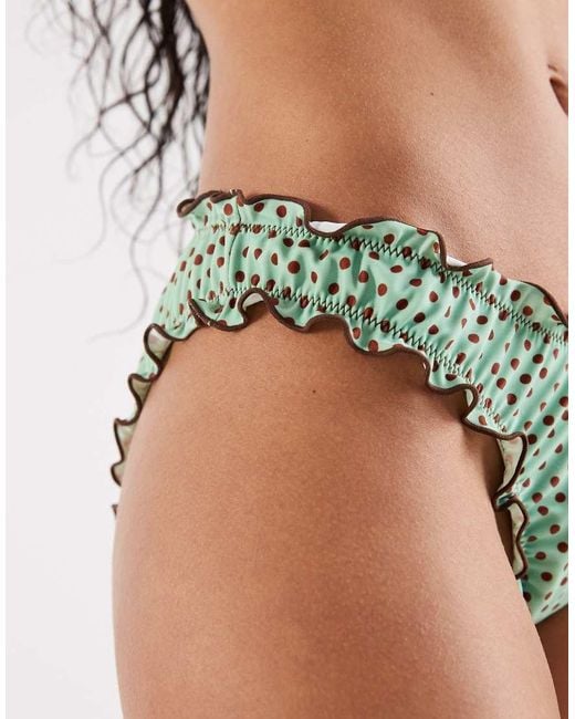 Reclaimed Vintage White Frilly Bikini Bottom