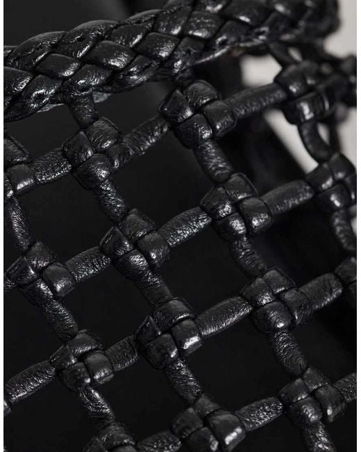 ASOS Black Fabiola Premium Weave Mule Sandals