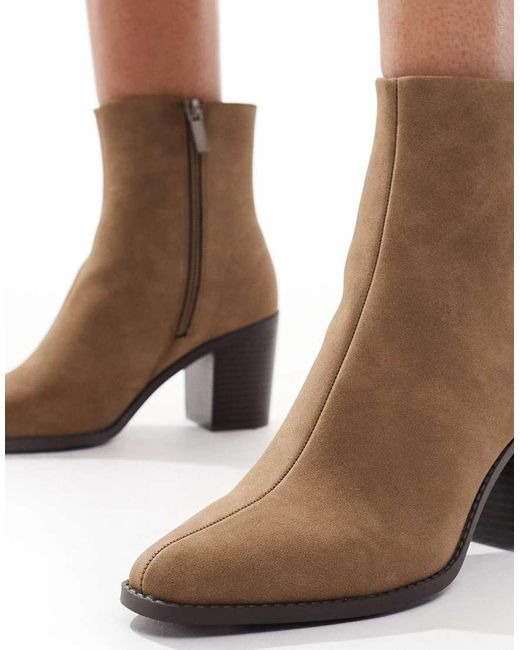 New Look Brown Block Heeled Boot