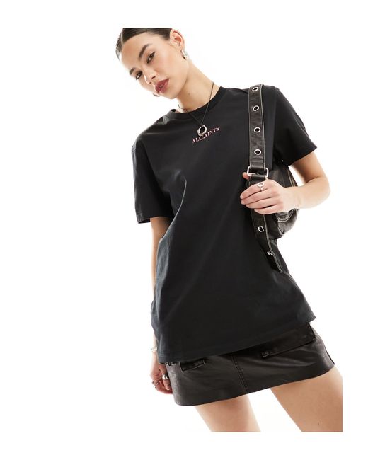 AllSaints Black Credi Boyfriend T-shirt