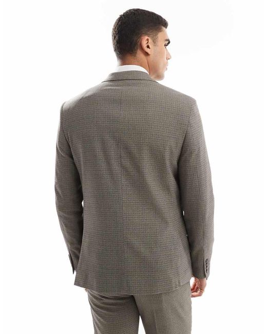 River Island Gray Single Breasted Suit Jacket for men