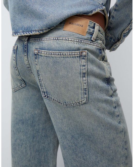 Pull&Bear Blue Oversized baggy Low Waist Jeans