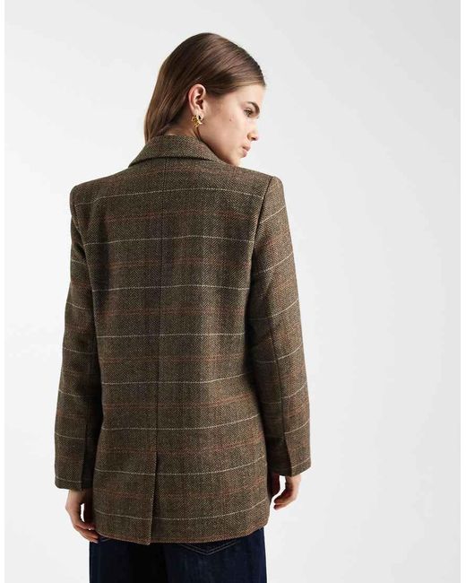 ONLY Brown Checked Blazer Coat
