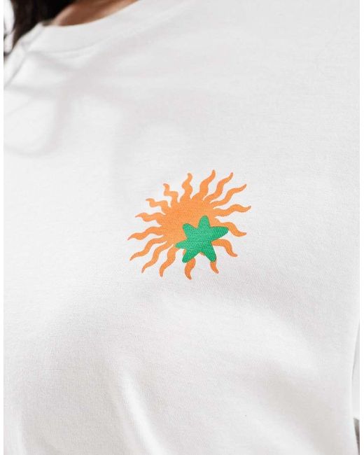 JJXX Recht T-Shirt Met Zonprint in het White