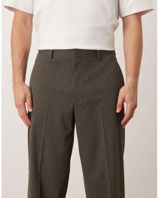 ASOS Black Smart Oversized Tapered Trousers for men
