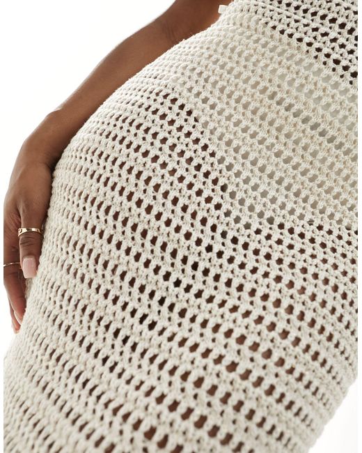 Abercrombie & Fitch White Crochet Cover Up Midi Dress