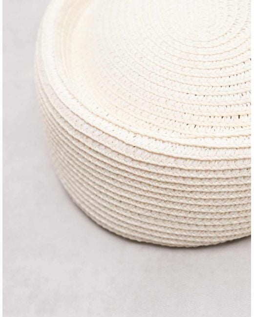 ASOS Black Straw Pillbox Hat