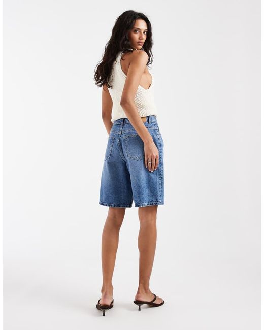 ASOS Blue Circular Design Collection Denim Bermuda Shorts
