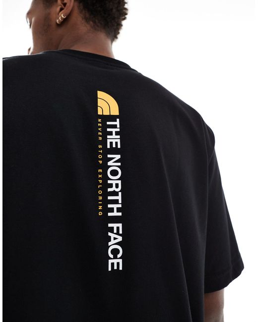 Camiseta negra extragrande con logo estampado en la espalda vertical nse The North Face de color Black
