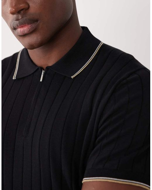 Polo Nera di Mango in Black da Uomo