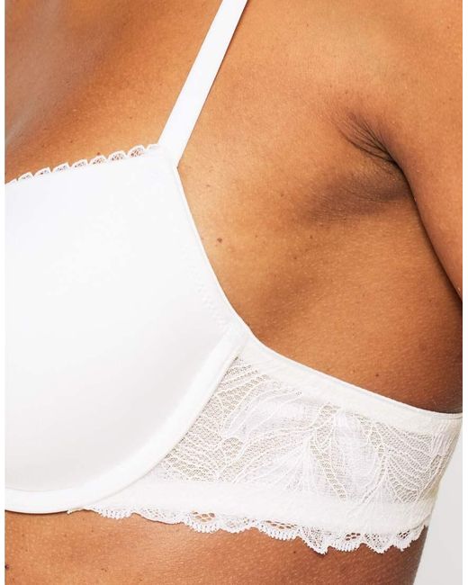 KBX White Harper Smooth Padded Plunge Bra