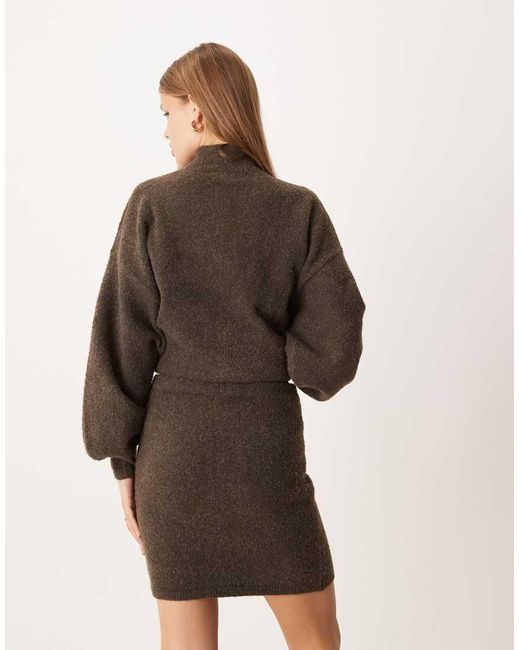Pretty Lavish Brown Camille Knit Mini Skirt Co-ord