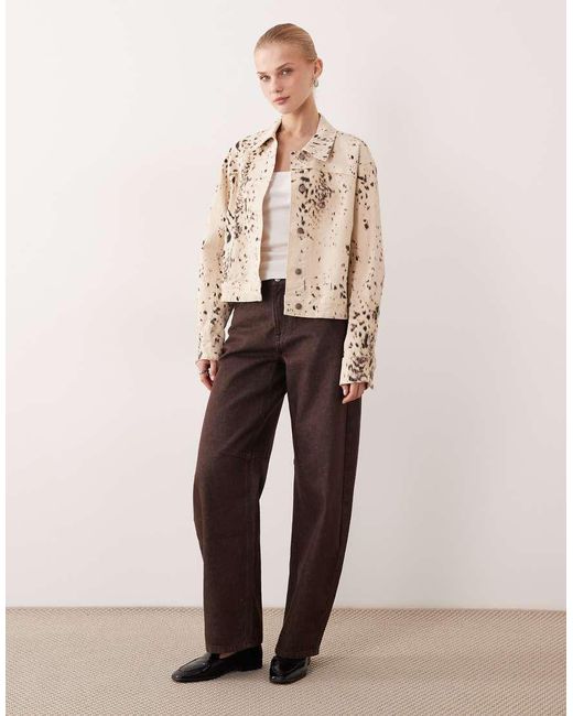 Vila Natural Print Denim Jacket