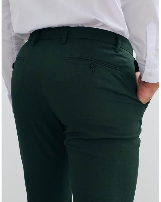 ASOS Green Skinny Suit Trousers for men