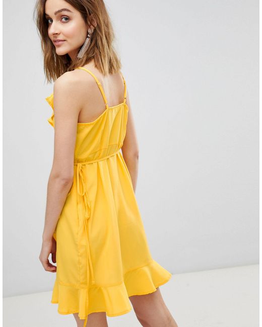 vero moda ruffle wrap dress
