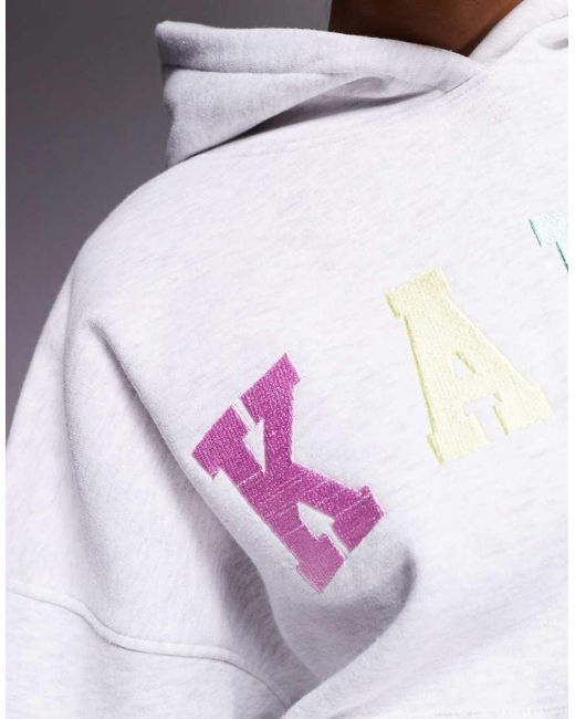 Felpa Oversize Mélange Con Cappuccio E Logo di Kaiia in White