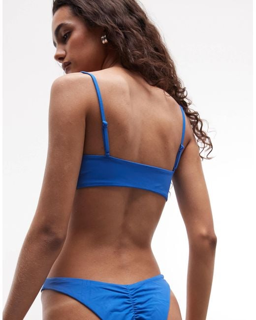 Weekday Blue Square Neck Bikini Top