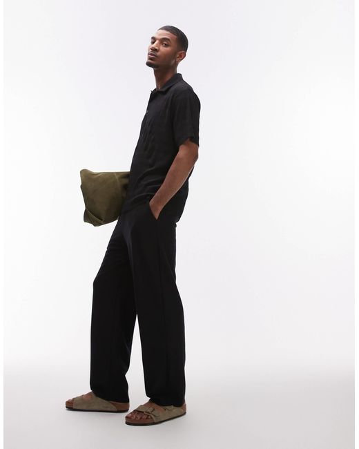 Topman – jogginghose aus ottoman in Black für Herren