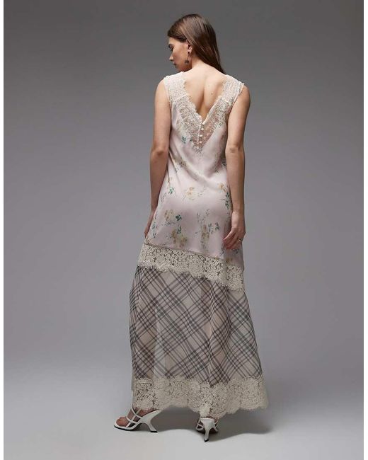 ASOS Gray Lace Sleeve Detailing Asymmetric Seam Maxi Dress