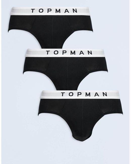 Topman Black 3 Pack Brief for men