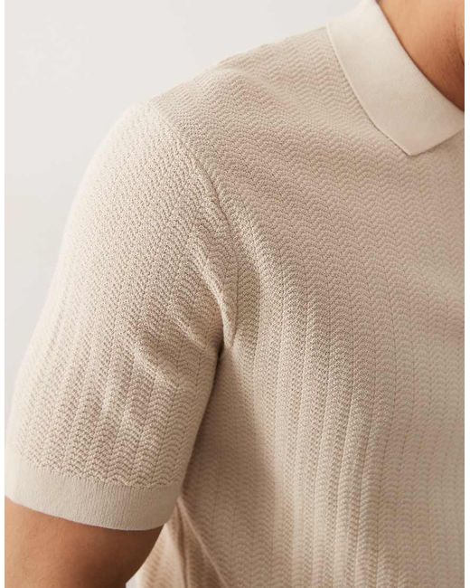 Polo Con Zip di SELECTED in Natural da Uomo