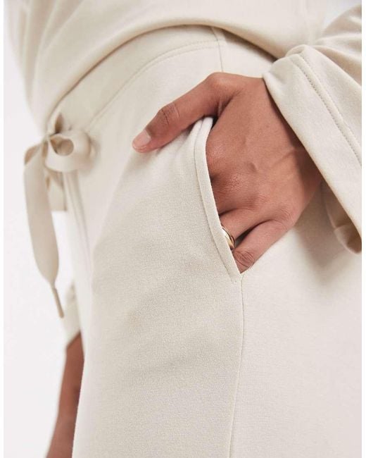 Vero Moda Natural Super Soft Tie Waist Wide Leg jogger Co-ord