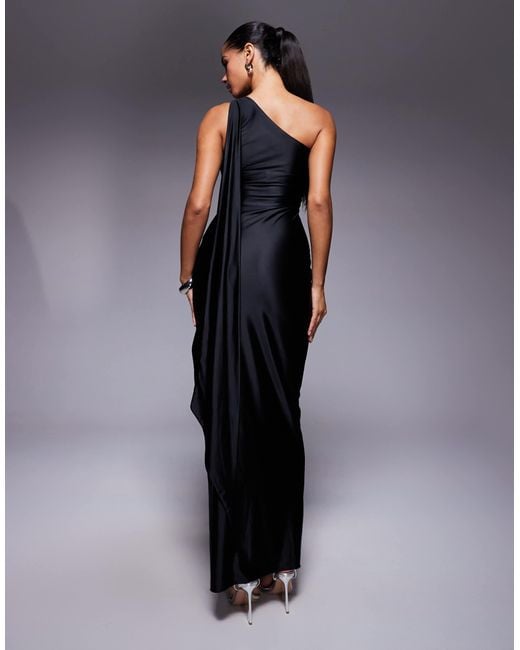 Oh Polly Blue Sheril Scarf Neck Maxi Dress