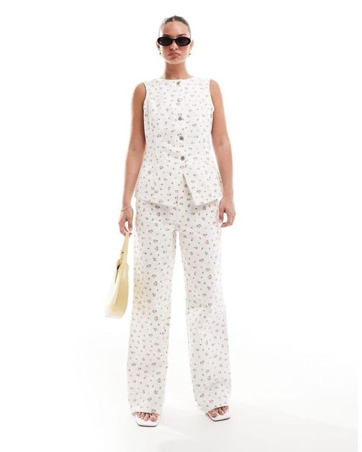 Threadbare White Co-ord Wide Leg Jeans
