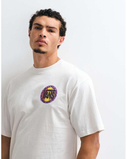 Vans White Blotched Circle Backprint T-Shirt for men