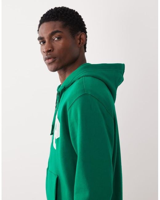 Gap Green Logo Zip Through Hoodie for men