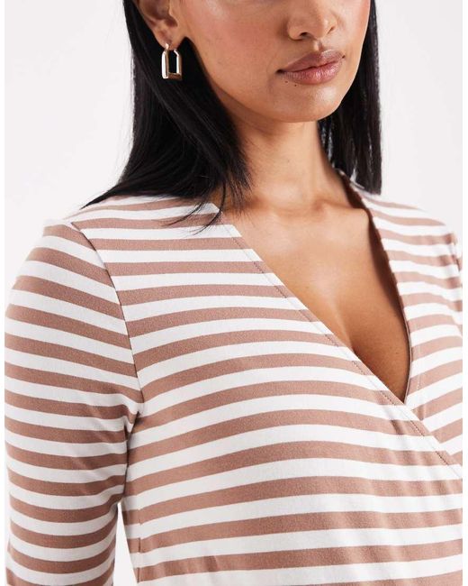ONLY Brown Wrap Top
