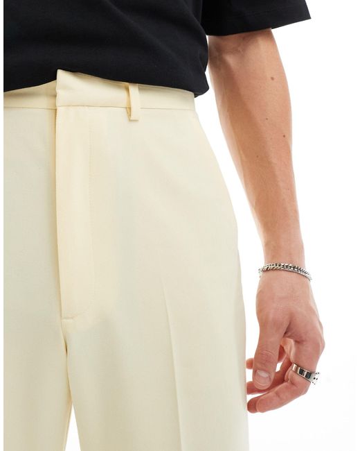 ASOS White Smart Vintage Flare Trousers With Side Split for men