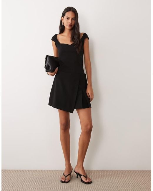 Mango Black Split Front Mini Skort