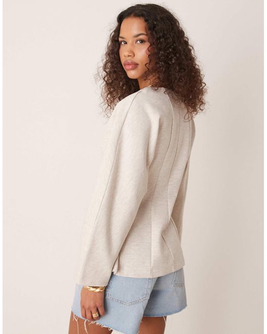 ASOS Natural – langärmliges scuba-oberteil