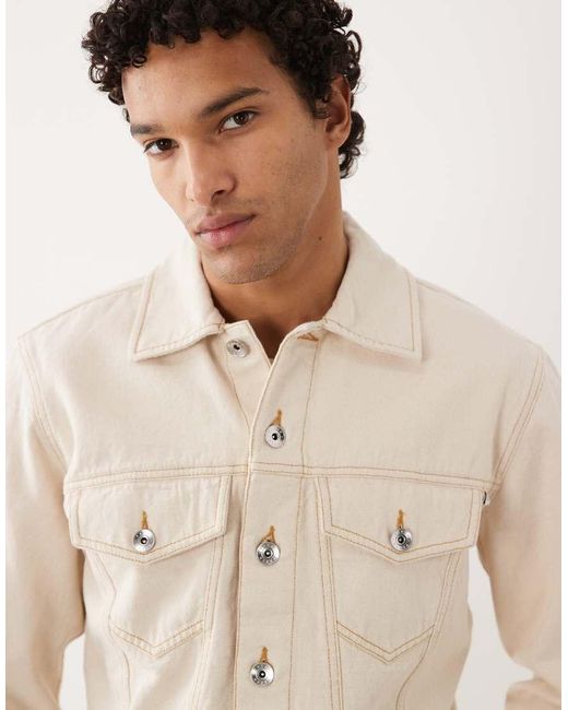 Farah Natural Archive Montoya Twill Denim Button-through Jacket for men