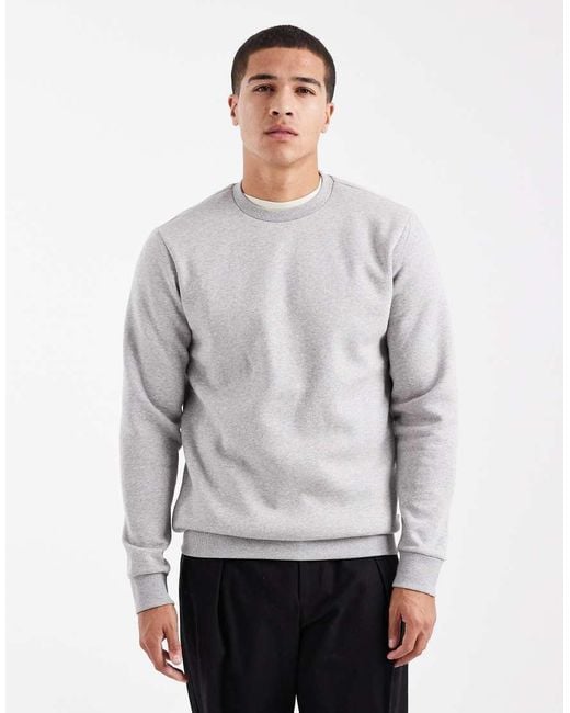Only & Sons White Crew Neck Sweat for men