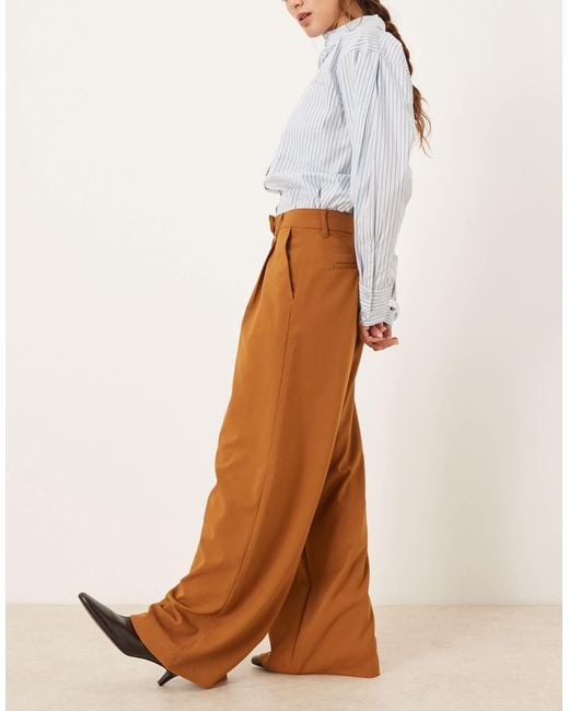 ASOS White Tailored Low Rise Wide Leg Trousers