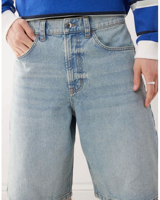 Collusion Blue Denim Skater Jorts for men
