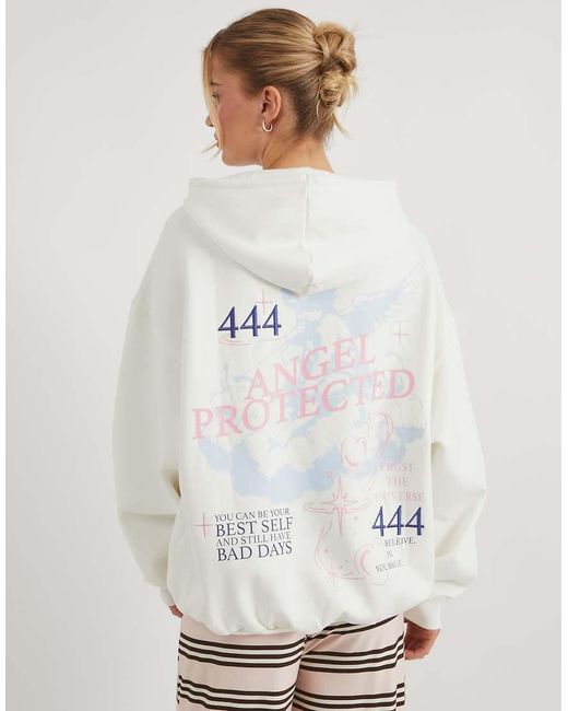 Skinnydip London White Angel Protected Ecru Hoodie