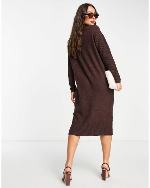M Lounge Knitted Rib Sleeve Maxi Dress 