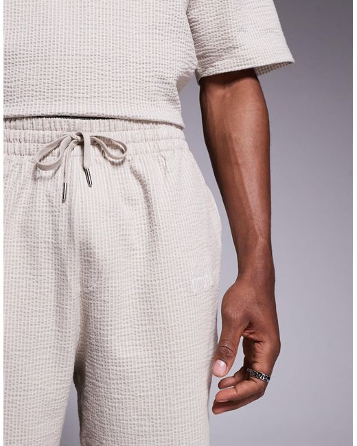 River Island Gray Textured Wide Leg Trouser Co-ord for men