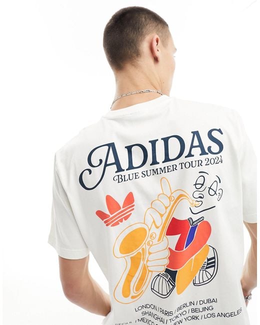 Camiseta blanco con logo Adidas Originals de hombre de color White