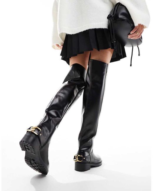 Botas Por Encima De La Rodilla Negras Gerald De Simmi London Wide Fit-Negro SIMMI de color Black