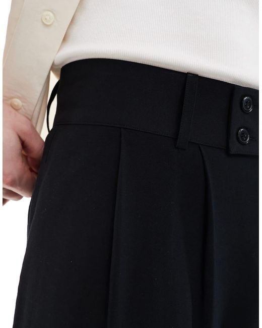 ASOS Losvallende Nette Broek Met Brede Tailleband in het Black voor heren