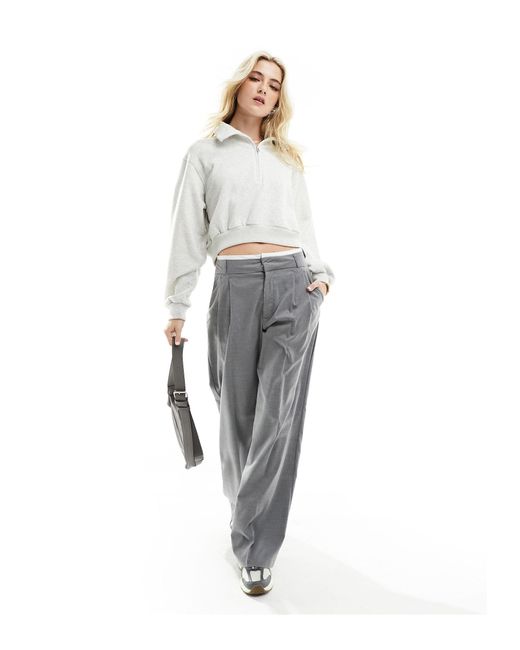 Hollister Half Zip Sweatshirt in White Lyst Australia