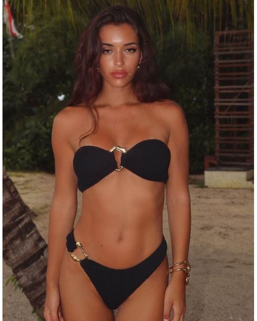 Moda Minx Black Mangole Scrunch Fixed Bikini Bottoms