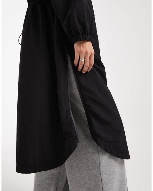 ASOS Black Longline Tech Rain Coat