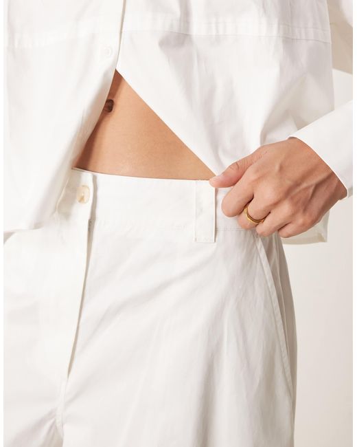 ASOS Natural Clean Wide Leg Culottes Co-ord